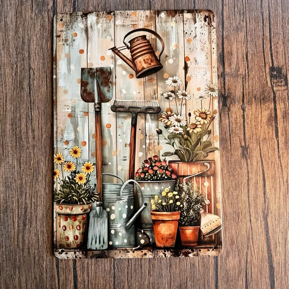 Wall Hanging Sign Metal Sign Flowers Garden Shed Home Gift NEW FAST SHIP